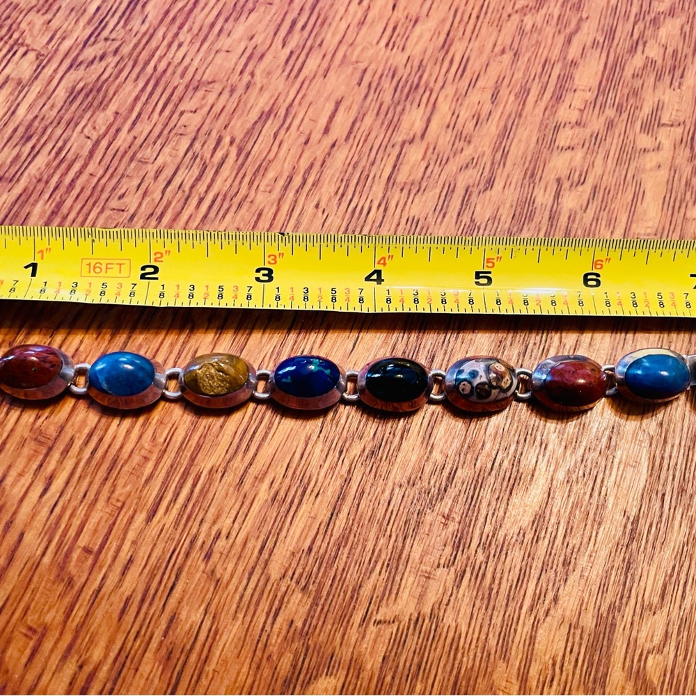 Vintage Taxco .925 Silver Semi-Precious Stone Bracelet